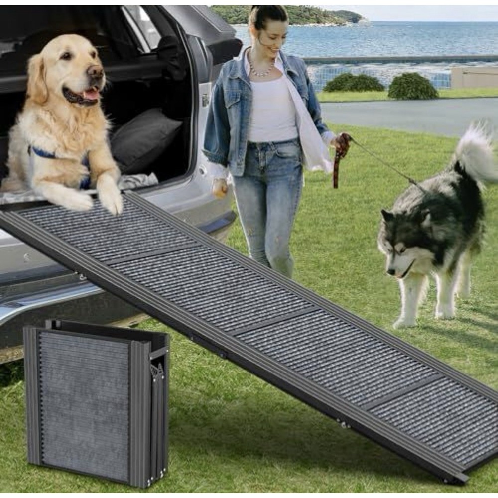 Portable 63" Dog Ramp for Cars, Non-Slip, Up to 250LBS, Folds Easily